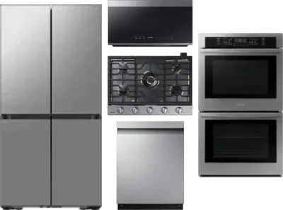 5 Piece Package Includes Refrigerator, Cooktop, Wall Oven, Microwave And Dishwasher