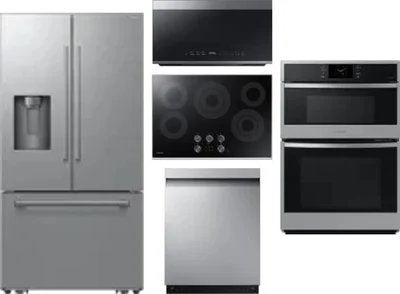 5 Piece Package Includes Refrigerator, Cooktop, Wall Oven, Microwave And Dishwasher