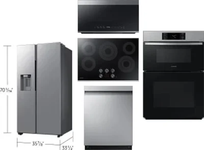 5 Piece Package Includes Refrigerator, Cooktop, Wall Oven, Microwave And Dishwasher