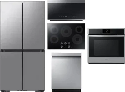 5 Piece Package Includes Refrigerator, Cooktop, Wall Oven, Microwave And Dishwasher