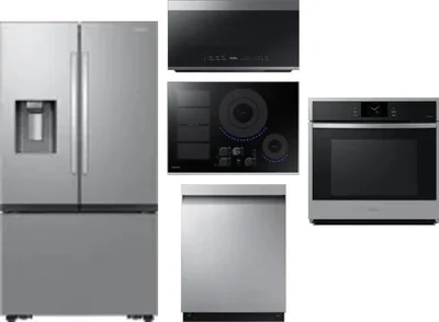 5 Piece Package Includes Refrigerator, Cooktop, Wall Oven, Microwave And Dishwasher