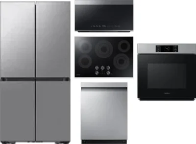 5 Piece Package Includes Refrigerator, Cooktop, Wall Oven, Microwave And Dishwasher