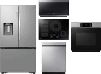 5 Piece Package Includes Refrigerator, Cooktop, Wall Oven, Microwave And Dishwasher