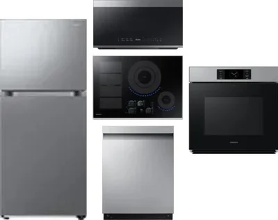5 Piece Package Includes Refrigerator, Cooktop, Wall Oven, Microwave And Dishwasher