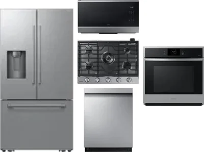 5 Piece Package Includes Refrigerator, Cooktop, Wall Oven, Microwave And Dishwasher