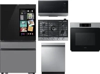 5 Piece Package Includes Refrigerator, Cooktop, Wall Oven, Microwave And Dishwasher