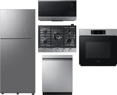 5 Piece Package Includes Refrigerator, Cooktop, Wall Oven, Microwave And Dishwasher