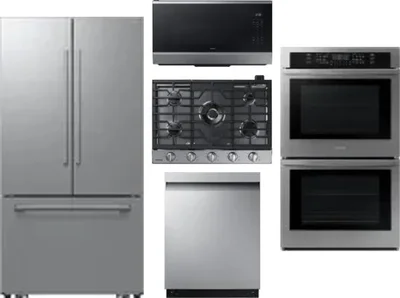5 Piece Package Includes Refrigerator, Cooktop, Wall Oven, Microwave And Dishwasher