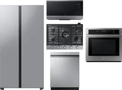 5 Piece Package Includes Refrigerator, Cooktop, Wall Oven, Microwave And Dishwasher
