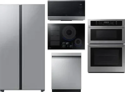 5 Piece Package Includes Refrigerator, Cooktop, Wall Oven, Microwave And Dishwasher