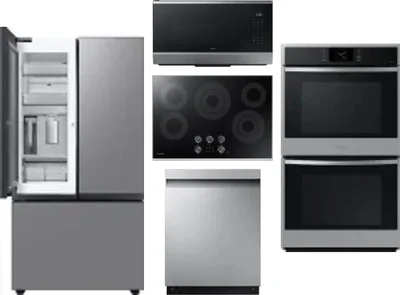 5 Piece Package Includes Refrigerator, Cooktop, Wall Oven, Microwave And Dishwasher