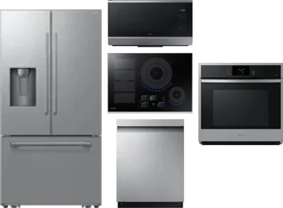 5 Piece Package Includes Refrigerator, Cooktop, Wall Oven, Microwave And Dishwasher