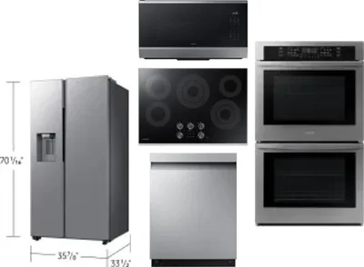 5 Piece Package Includes Refrigerator, Cooktop, Wall Oven, Microwave And Dishwasher
