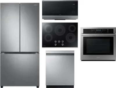 5 Piece Package Includes Refrigerator, Cooktop, Wall Oven, Microwave And Dishwasher