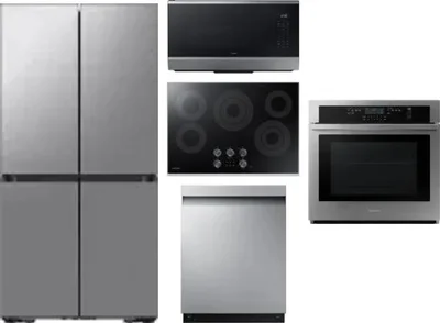 5 Piece Package Includes Refrigerator, Cooktop, Wall Oven, Microwave And Dishwasher