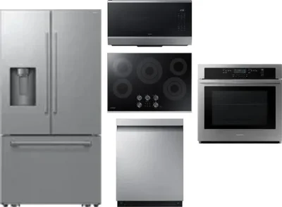 5 Piece Package Includes Refrigerator, Cooktop, Wall Oven, Microwave And Dishwasher