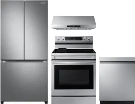 4 Piece Package Includes Refrigerator, Range, Hood And Dishwasher