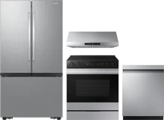4 Piece Package Includes Refrigerator, Range, Hood And Dishwasher