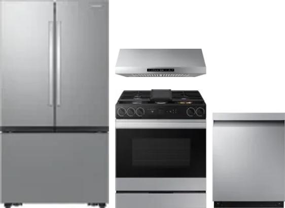 4 Piece Package Includes Refrigerator, Range, Hood And Dishwasher