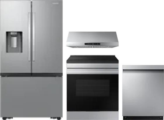 4 Piece Package Includes Refrigerator, Range, Hood And Dishwasher