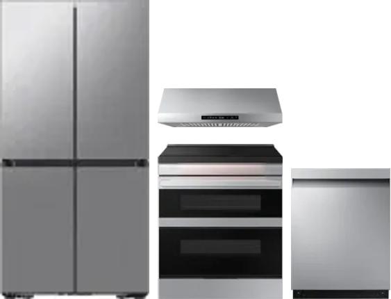 4 Piece Package Includes Refrigerator, Range, Hood And Dishwasher