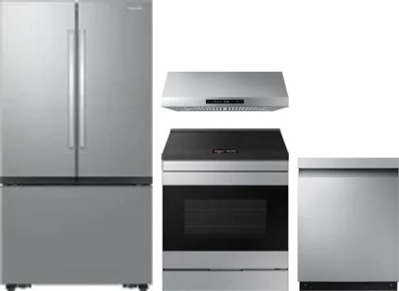4 Piece Package Includes Refrigerator, Range, Hood And Dishwasher