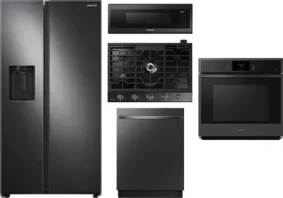 5 Piece Package Includes Refrigerator, Cooktop, Wall Oven, Microwave And Dishwasher