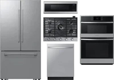 5 Piece Package Includes Refrigerator, Cooktop, Wall Oven, Microwave And Dishwasher