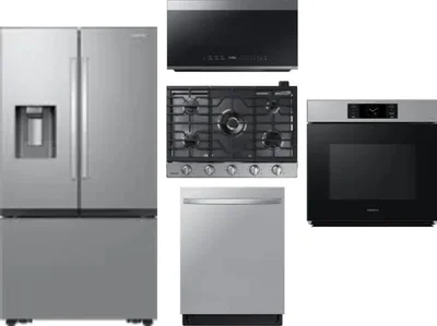 5 Piece Package Includes Refrigerator, Cooktop, Wall Oven, Microwave And Dishwasher