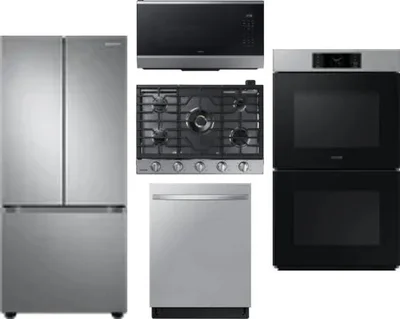 5 Piece Package Includes Refrigerator, Cooktop, Wall Oven, Microwave And Dishwasher
