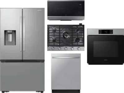 5 Piece Package Includes Refrigerator, Cooktop, Wall Oven, Microwave And Dishwasher