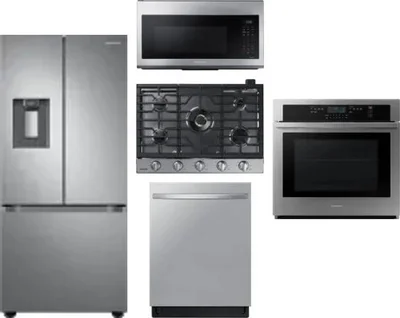 5 Piece Package Includes Refrigerator, Cooktop, Wall Oven, Microwave And Dishwasher