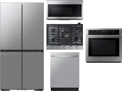 5 Piece Package Includes Refrigerator, Cooktop, Wall Oven, Microwave And Dishwasher