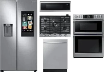 5 Piece Package Includes Refrigerator, Cooktop, Wall Oven, Microwave And Dishwasher