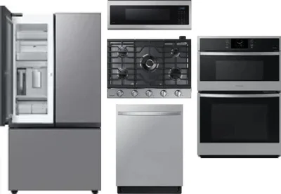 5 Piece Package Includes Refrigerator, Cooktop, Wall Oven, Microwave And Dishwasher