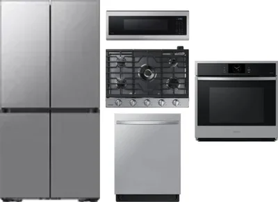 5 Piece Package Includes Refrigerator, Cooktop, Wall Oven, Microwave And Dishwasher