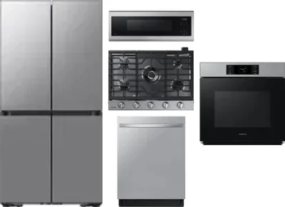 5 Piece Package Includes Refrigerator, Cooktop, Wall Oven, Microwave And Dishwasher