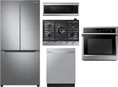 5 Piece Package Includes Refrigerator, Cooktop, Wall Oven, Microwave And Dishwasher