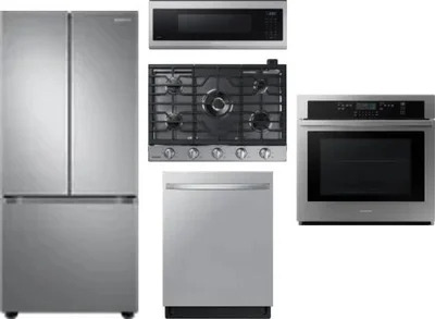 5 Piece Package Includes Refrigerator, Cooktop, Wall Oven, Microwave And Dishwasher