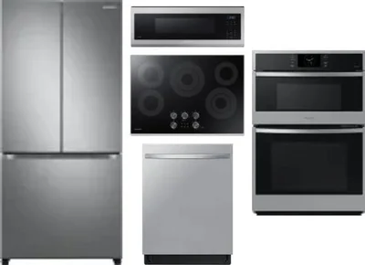 5 Piece Package Includes Refrigerator, Cooktop, Wall Oven, Microwave And Dishwasher