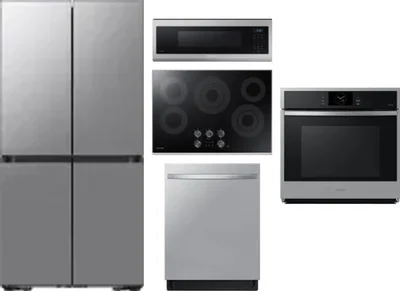 5 Piece Package Includes Refrigerator, Cooktop, Wall Oven, Microwave And Dishwasher