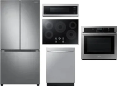 5 Piece Package Includes Refrigerator, Cooktop, Wall Oven, Microwave And Dishwasher