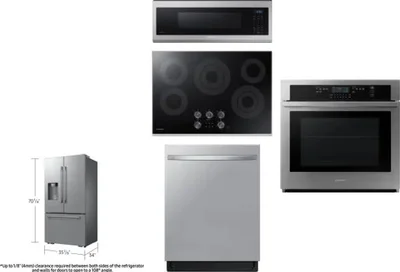 5 Piece Package Includes Refrigerator, Cooktop, Wall Oven, Microwave And Dishwasher