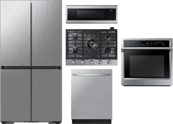 5 Piece Package Includes Refrigerator, Cooktop, Wall Oven, Microwave And Dishwasher