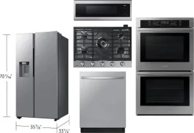 5 Piece Package Includes Refrigerator, Cooktop, Wall Oven, Microwave And Dishwasher