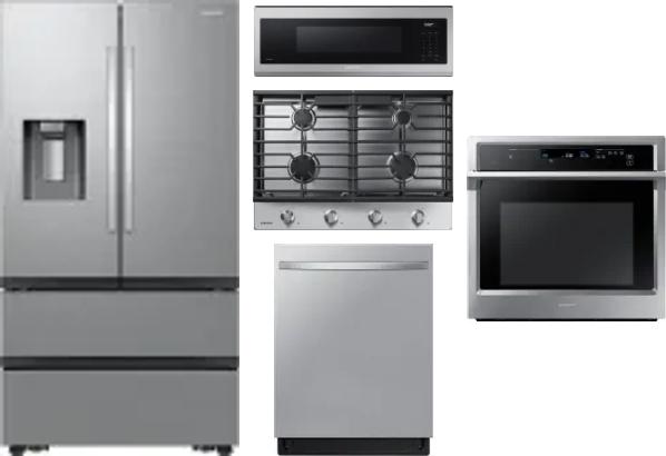 5 Piece Package Includes Refrigerator, Cooktop, Wall Oven, Microwave And Dishwasher