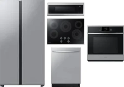 5 Piece Package Includes Refrigerator, Cooktop, Wall Oven, Microwave And Dishwasher