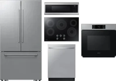 5 Piece Package Includes Refrigerator, Cooktop, Wall Oven, Microwave And Dishwasher