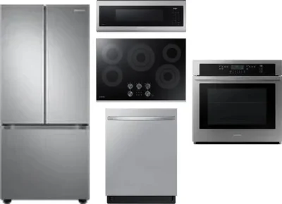 5 Piece Package Includes Refrigerator, Cooktop, Wall Oven, Microwave And Dishwasher
