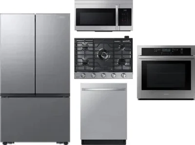 5 Piece Package Includes Refrigerator, Cooktop, Wall Oven, Microwave And Dishwasher